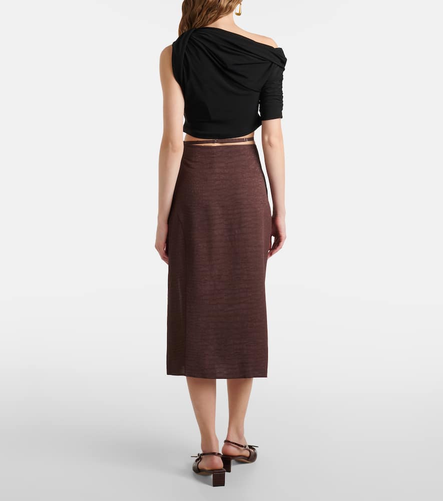 Notte satin midi skirt