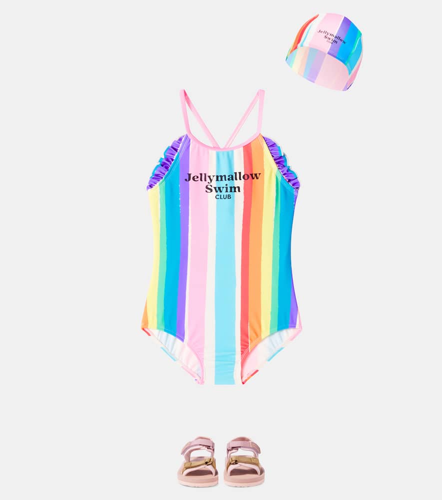 Jellymallow Rainbow swimsuit and cap set