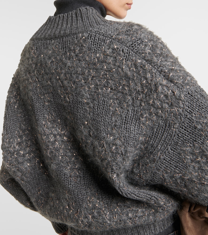 Wool, cashmere, and silk cardigan