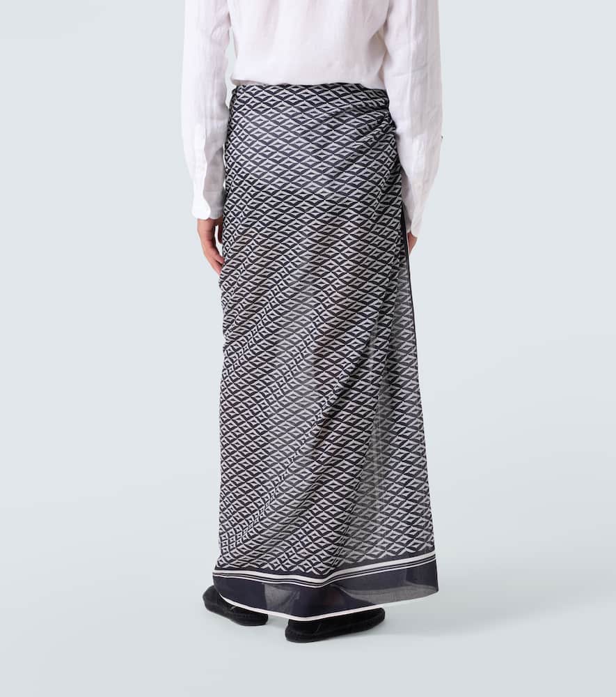 Printed cotton beach cover-up