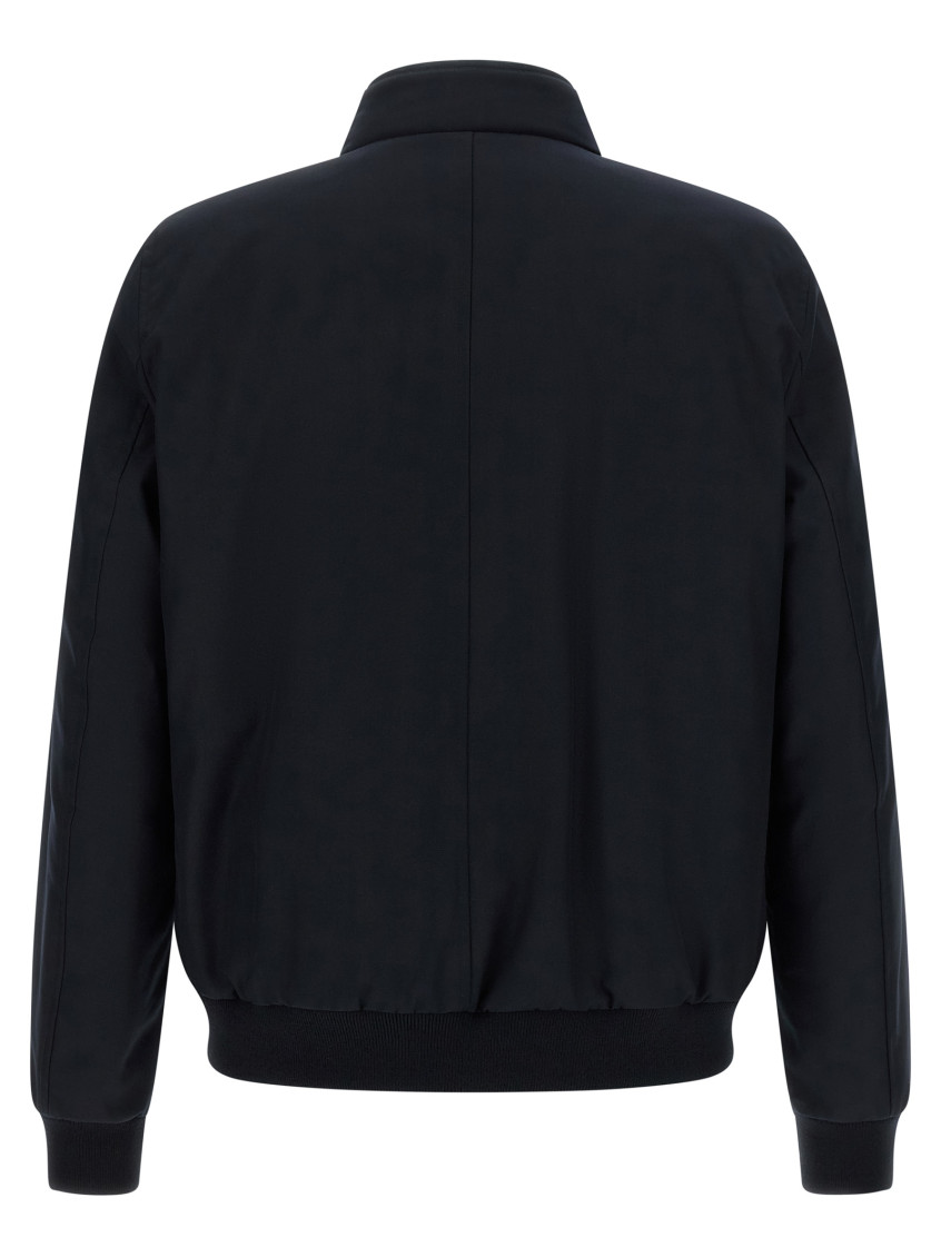 Moorer - janos bomber jacket acqua line high collar