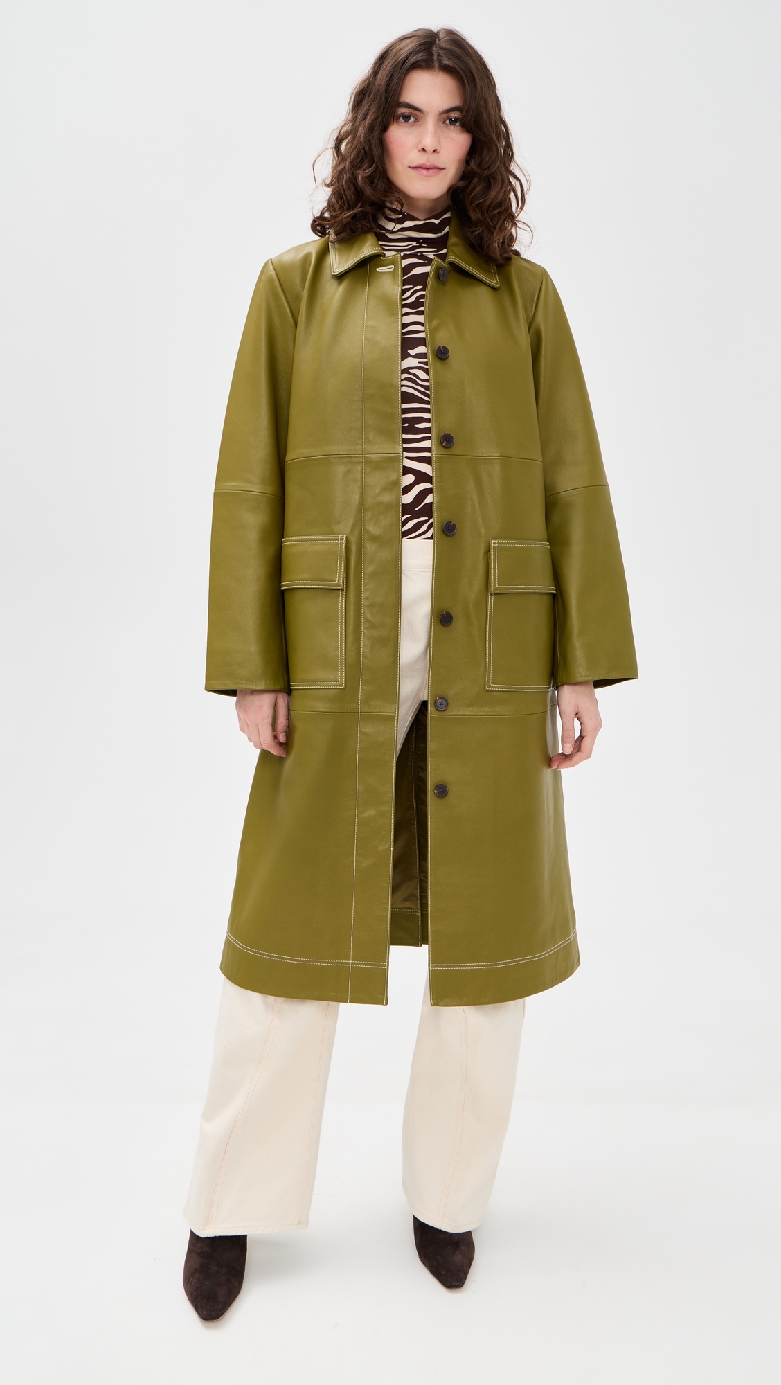 Aspen Leather Trench Green 