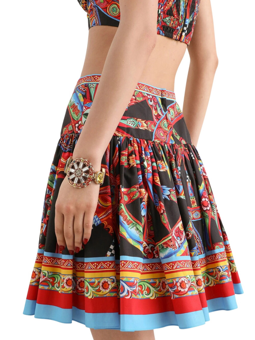 Multicolor Printed Mini Skirt