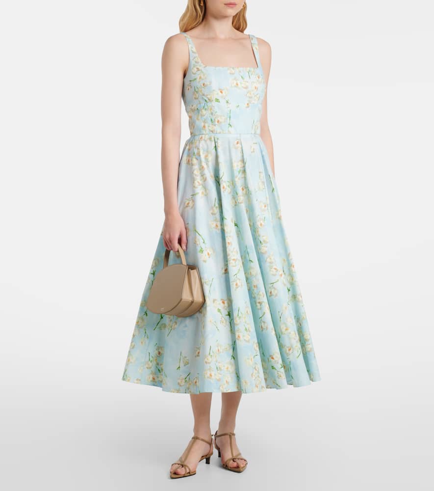 Mona floral cotton midi dress
