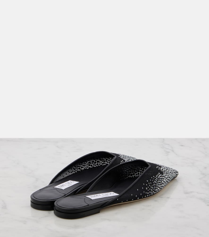 Jimmy Choo Vivi embellished mesh mules