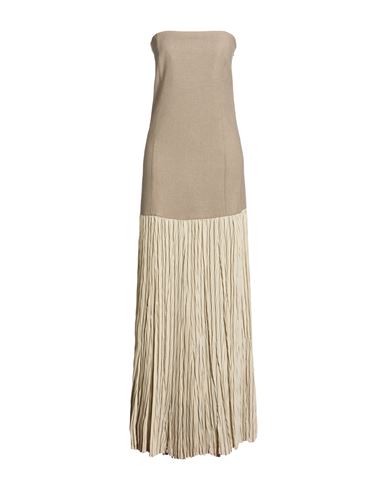 Chocolat Woman Maxi dress Taupe Size 4 Viscose, Wool, Polyester, Elastane