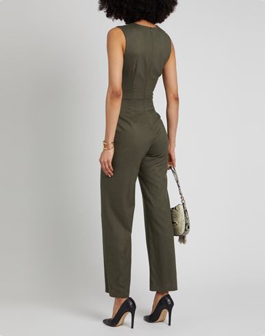 Woman Jumpsuit Military green Size 6 Viscose, Polyester, Elastane