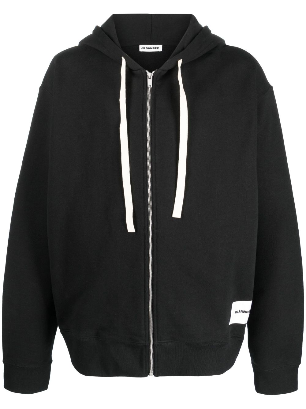 Logo-patch zip-up hoodie - Blue