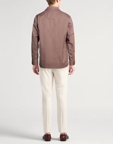 Man Shirt Light brown Size 38 Cotton, Polyester, Polyamide