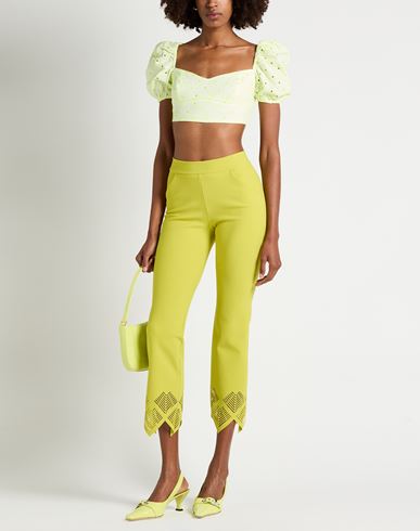 Woman Top Yellow Size S Cotton, Polyester