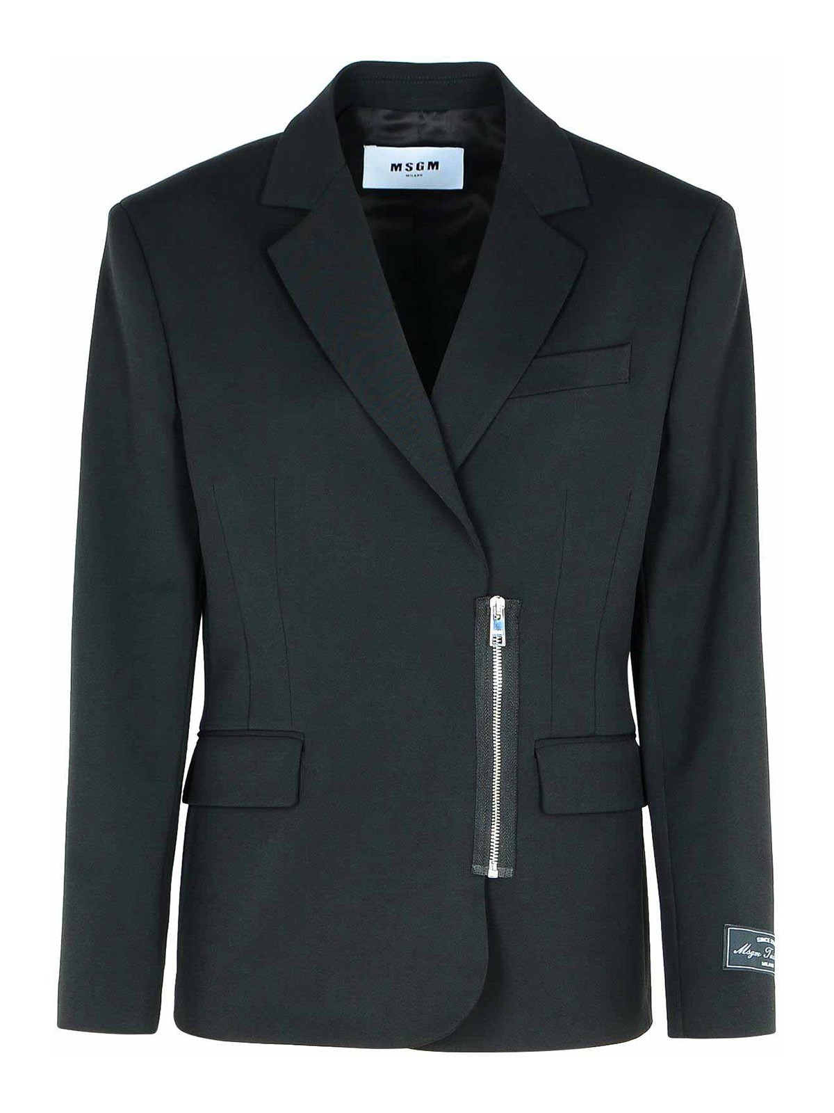 M. S.G. M. Black Polyester Blend Jacket