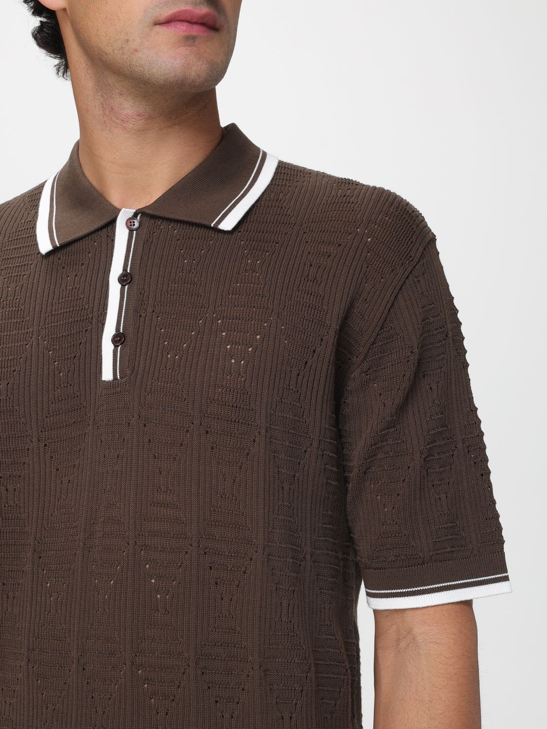 Polo Shirt Men color Brown