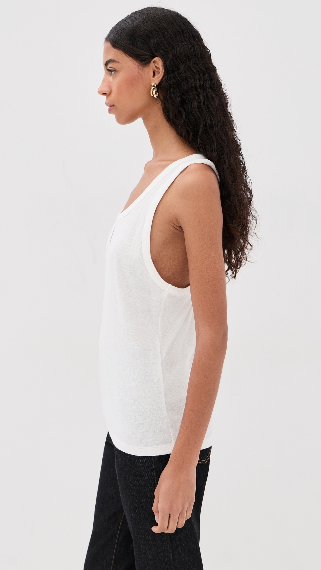 Split Tank Top White