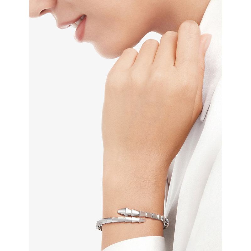 Serpenti Viper 18ct White-Gold Bangle Bracelet