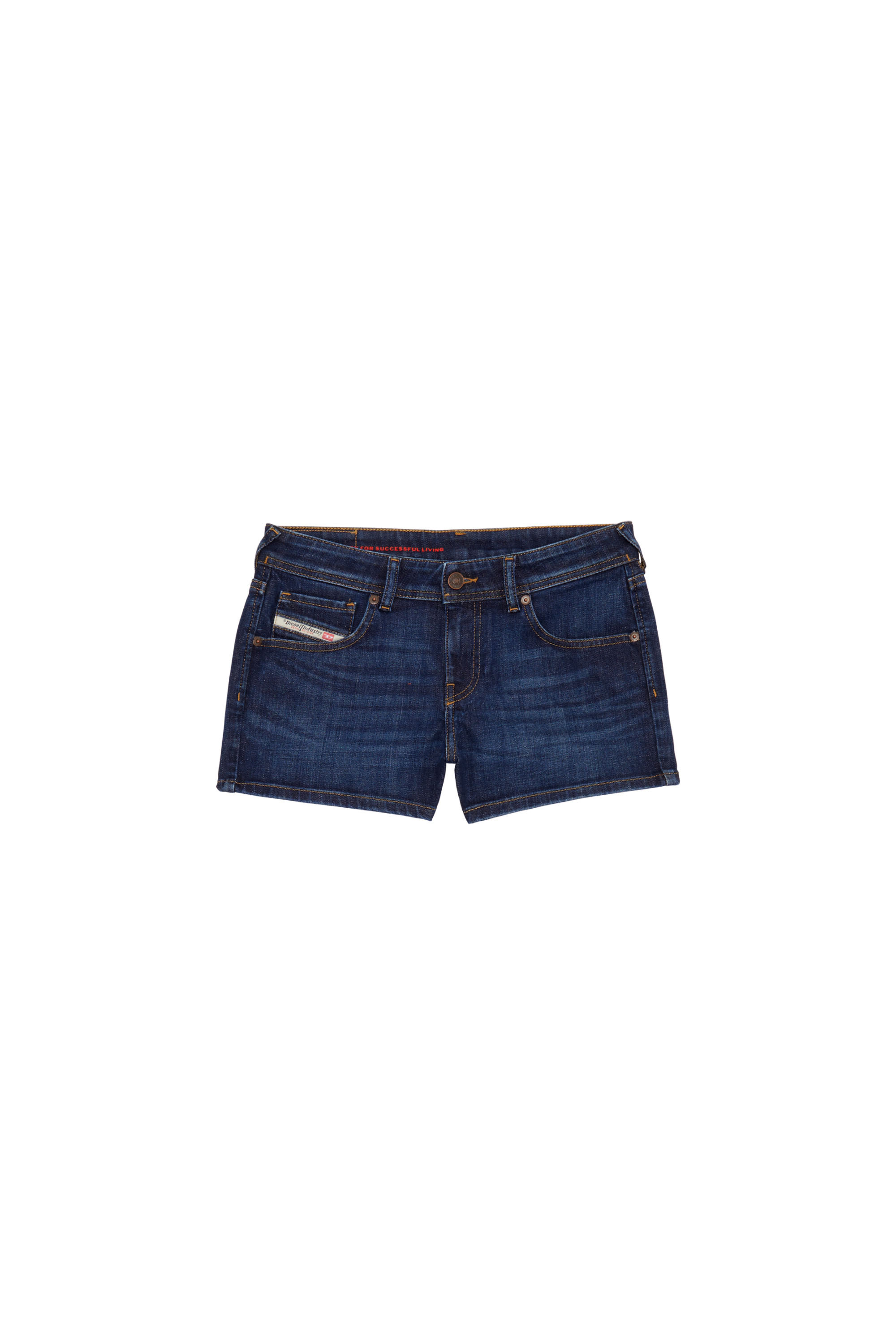 Straight-leg denim shorts - Blue