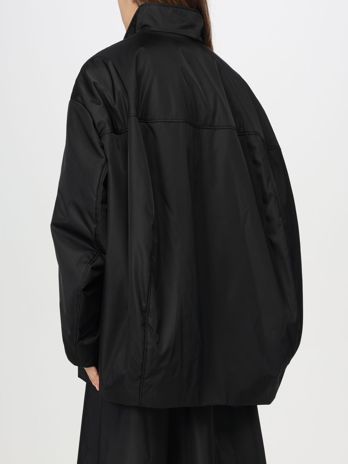 High-neck zip-up bomber jacket - Black