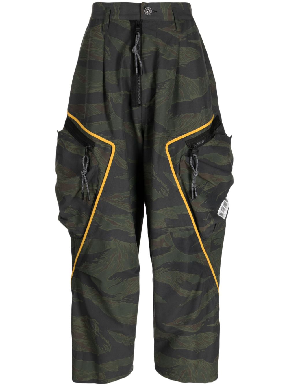 Graphic-print cropped trousers - Multicolour