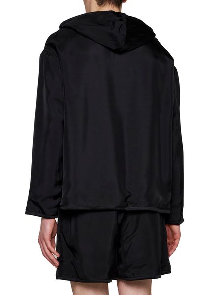 Jil Sander Logo Embroidered Reversible Drawstring Hoodie