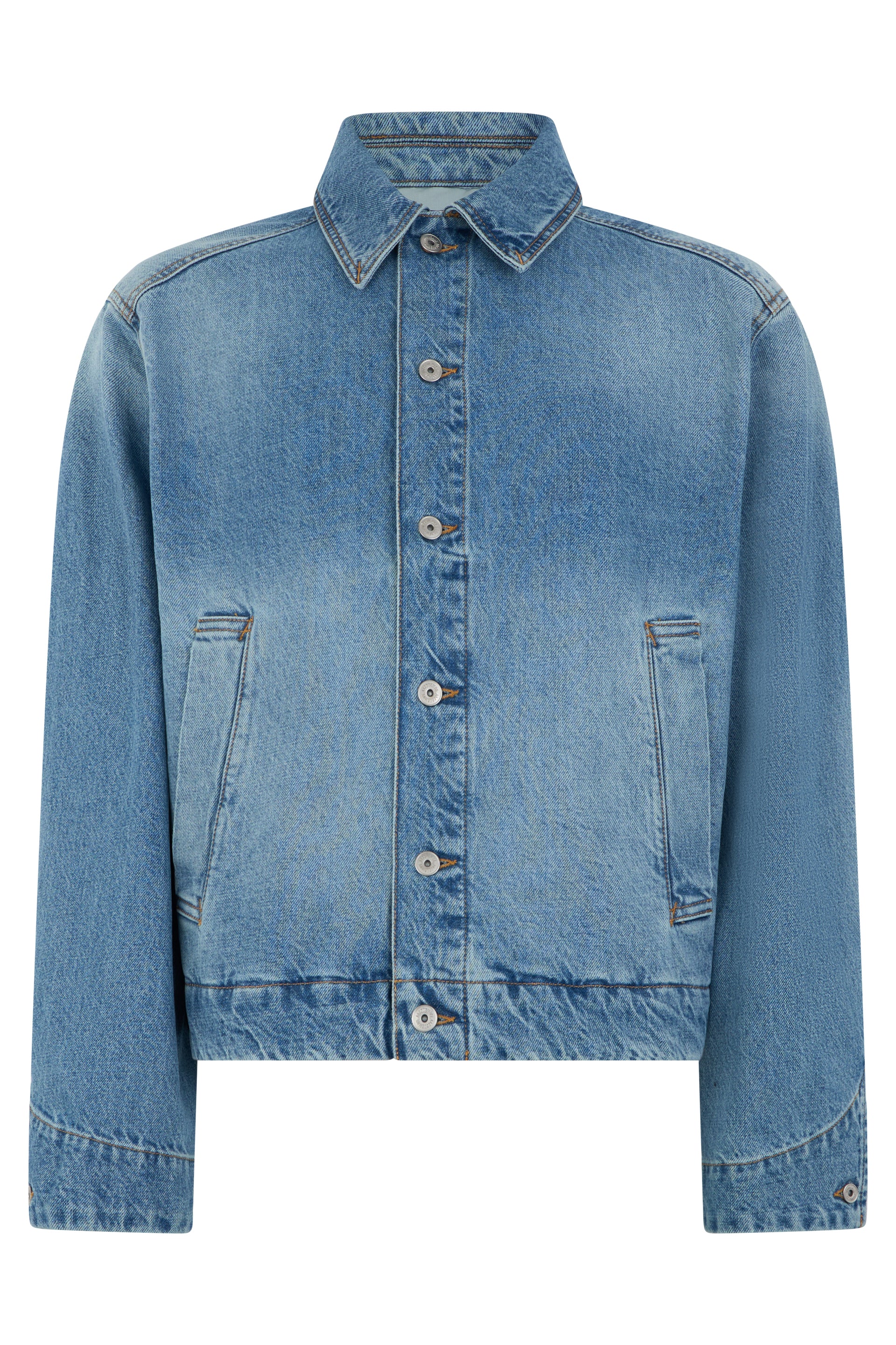 Men's Classic Cotton Denim Jacket with Button-Front & Chest Pockets