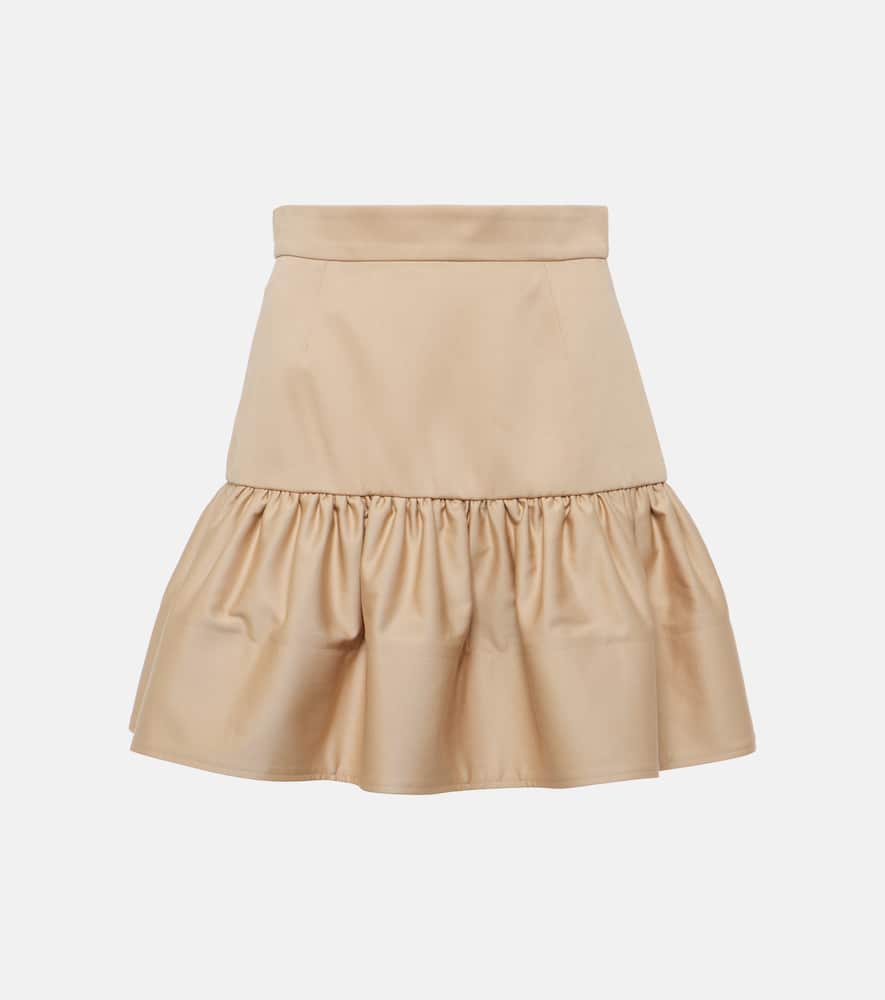 Ruffled cotton gabardine miniskirt