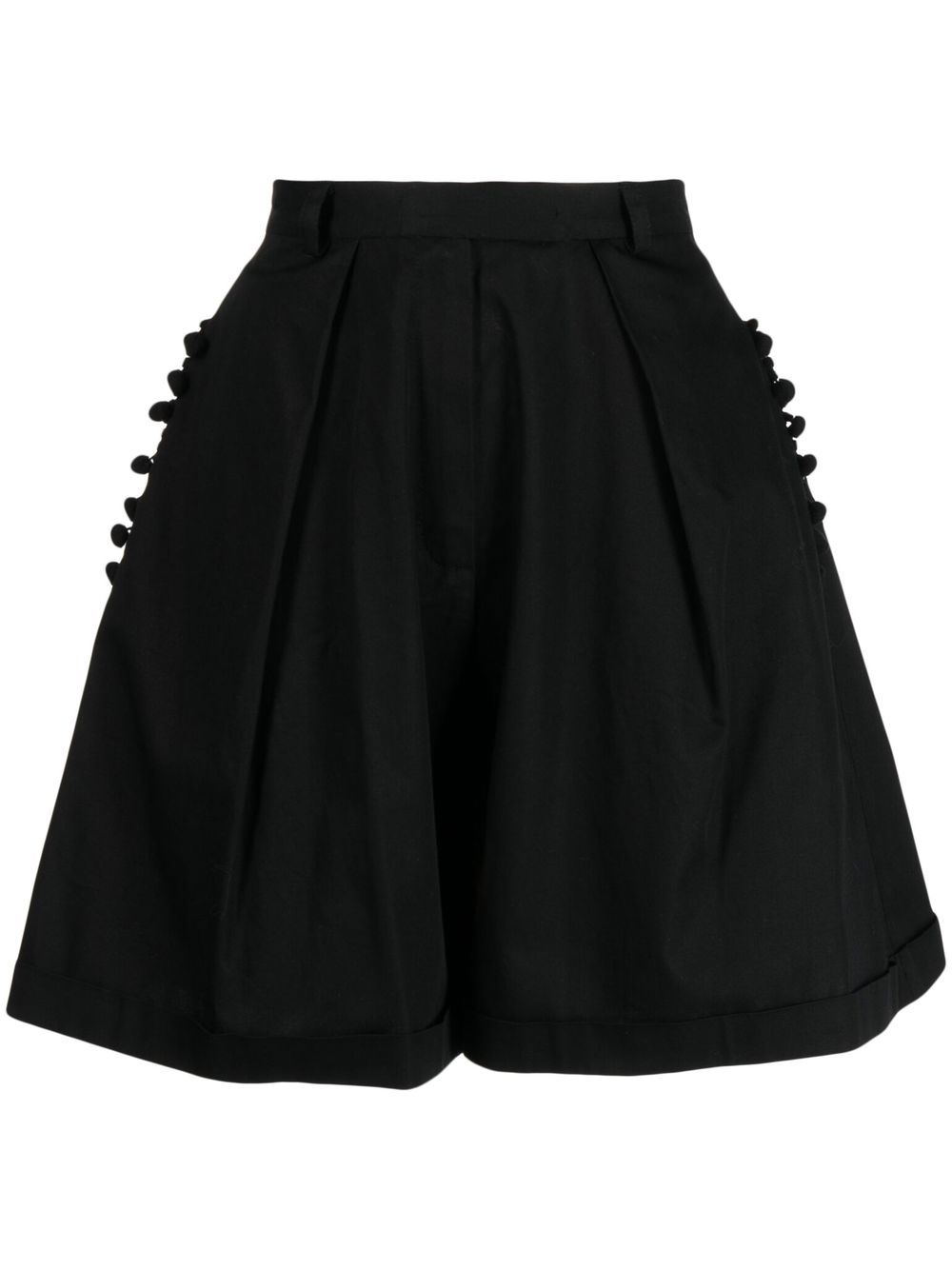 High-rise cotton shorts - Black