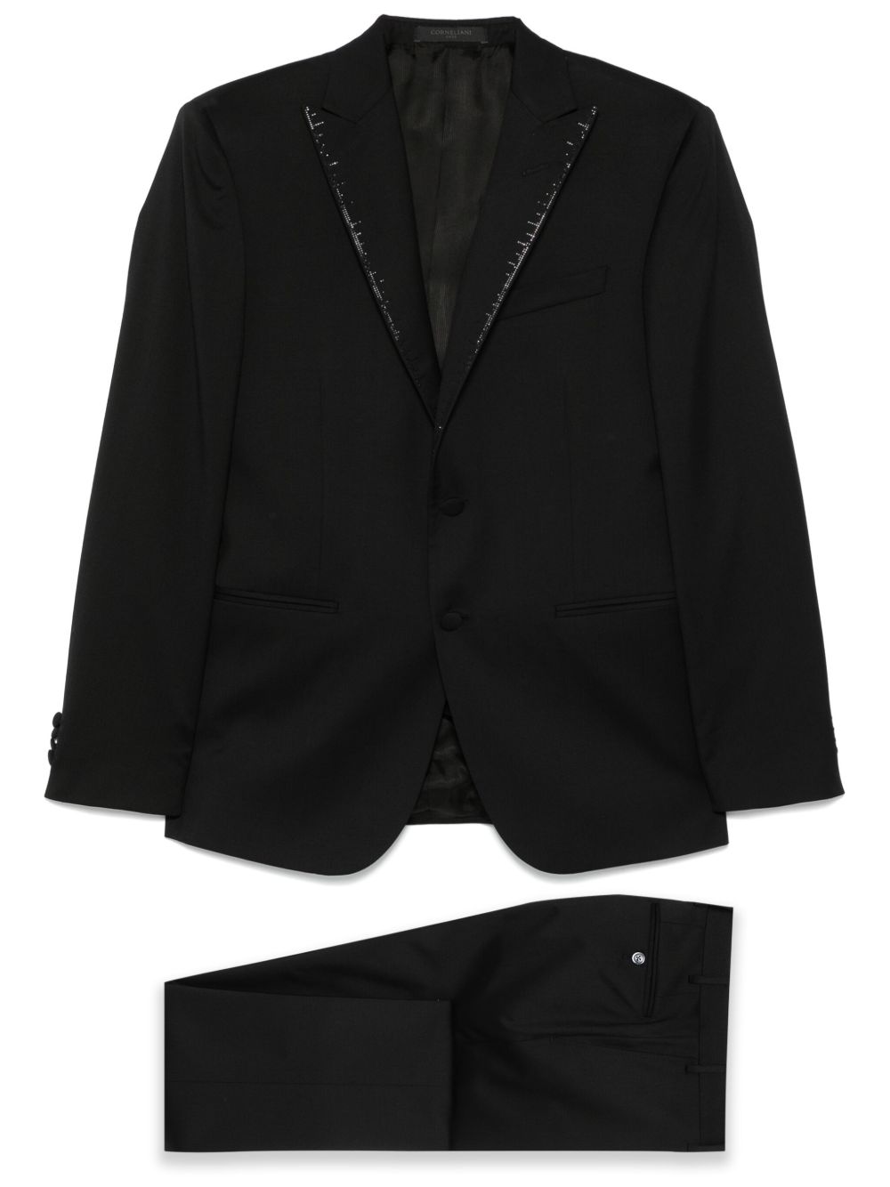 Corneliani crystal-embellished dinner suit - Black