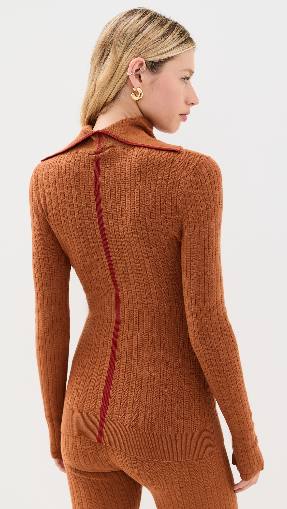 Walt Roll Neck Knit Tee Roasted Pecan