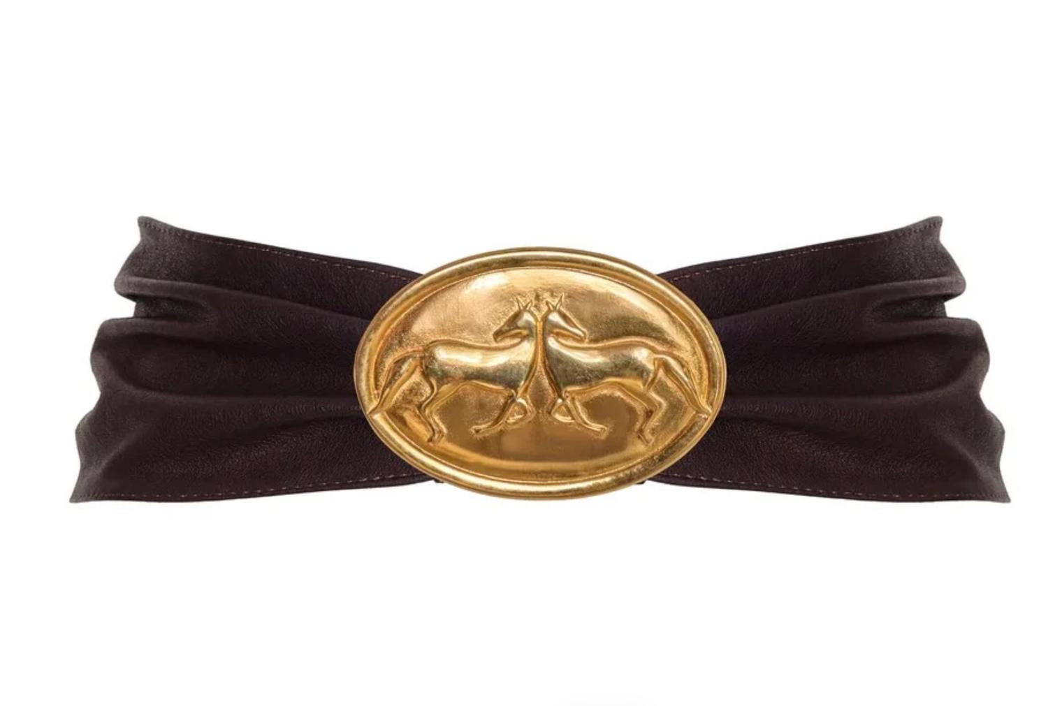 Galope Leather Belt In Brown Horse