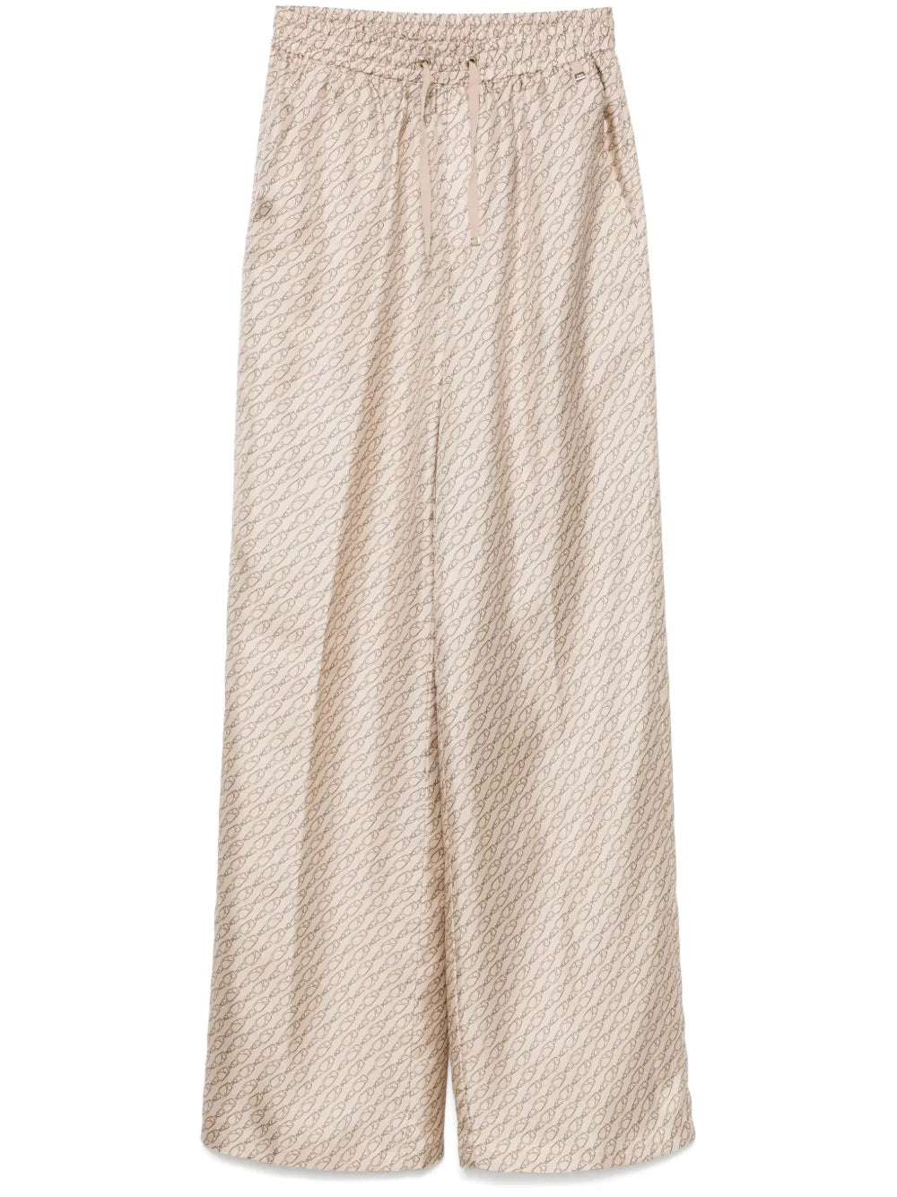 Hanging Hook-Print Trousers — Beige