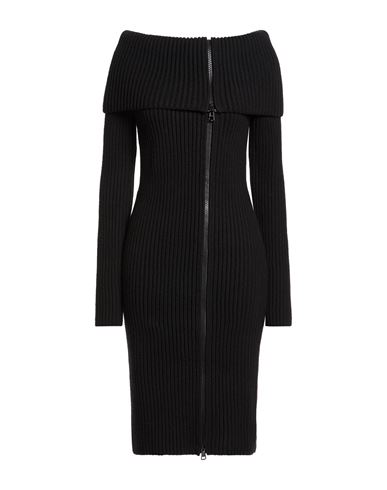 Woman Midi dress Black Size L Merino Wool, Cashmere