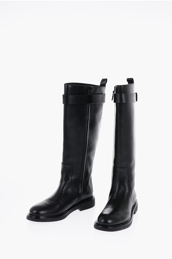 Solid Color Leather DOUBLE T UTILITY Boots