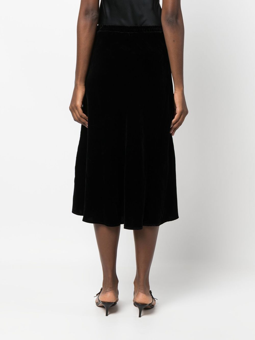 Gold Hawk Velvet Long Skirt