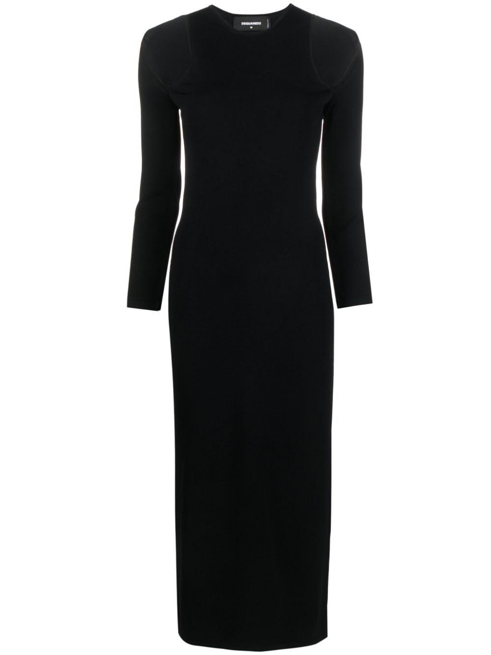 Cut-out ribbed-knit midi dress - Black