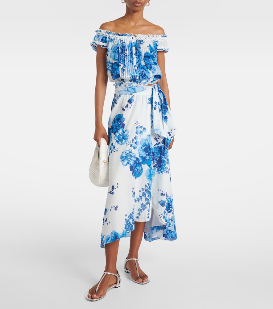 Alba floral off-shoulder cotton top