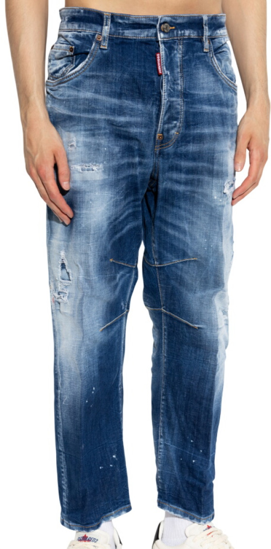 Dsquared2 - straight leg trousers belt loops distressed