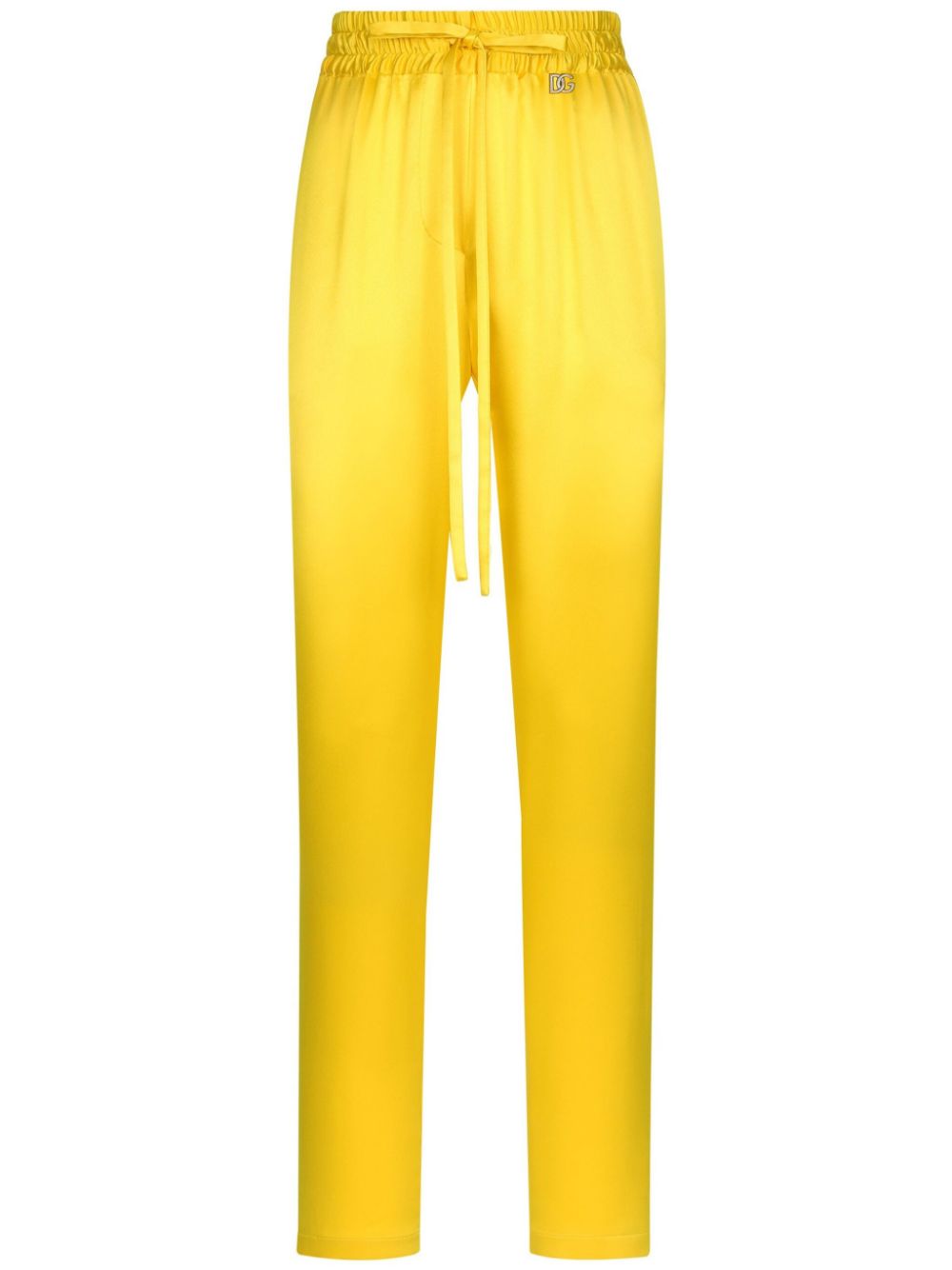 Straight-leg silk trousers - Yellow