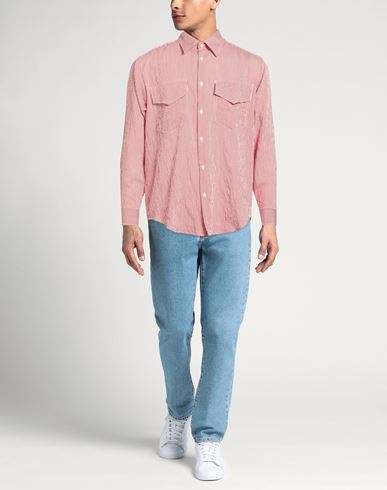 Man Shirt Red Size L Cotton