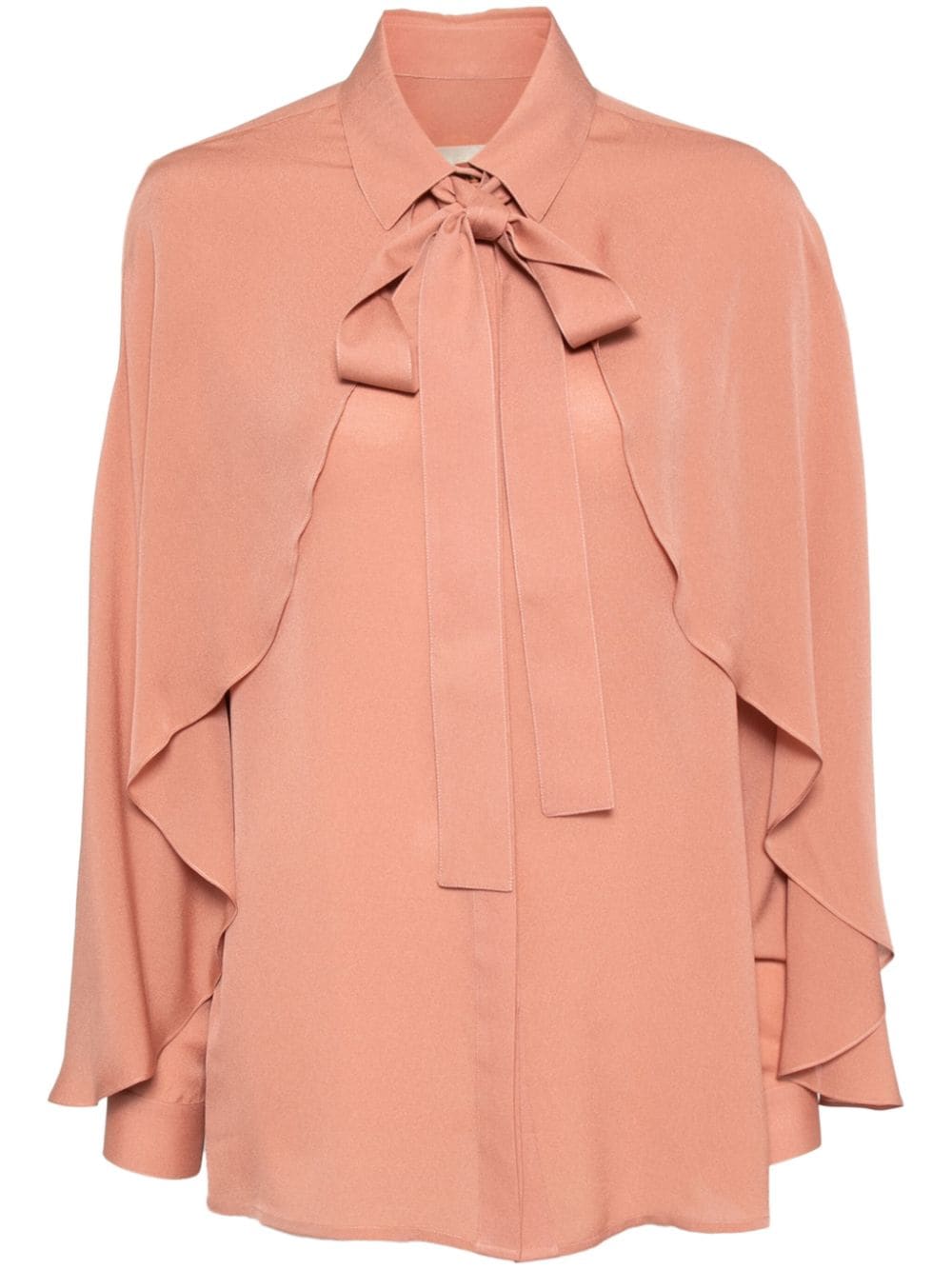 Cape-effect silk shirt - Pink