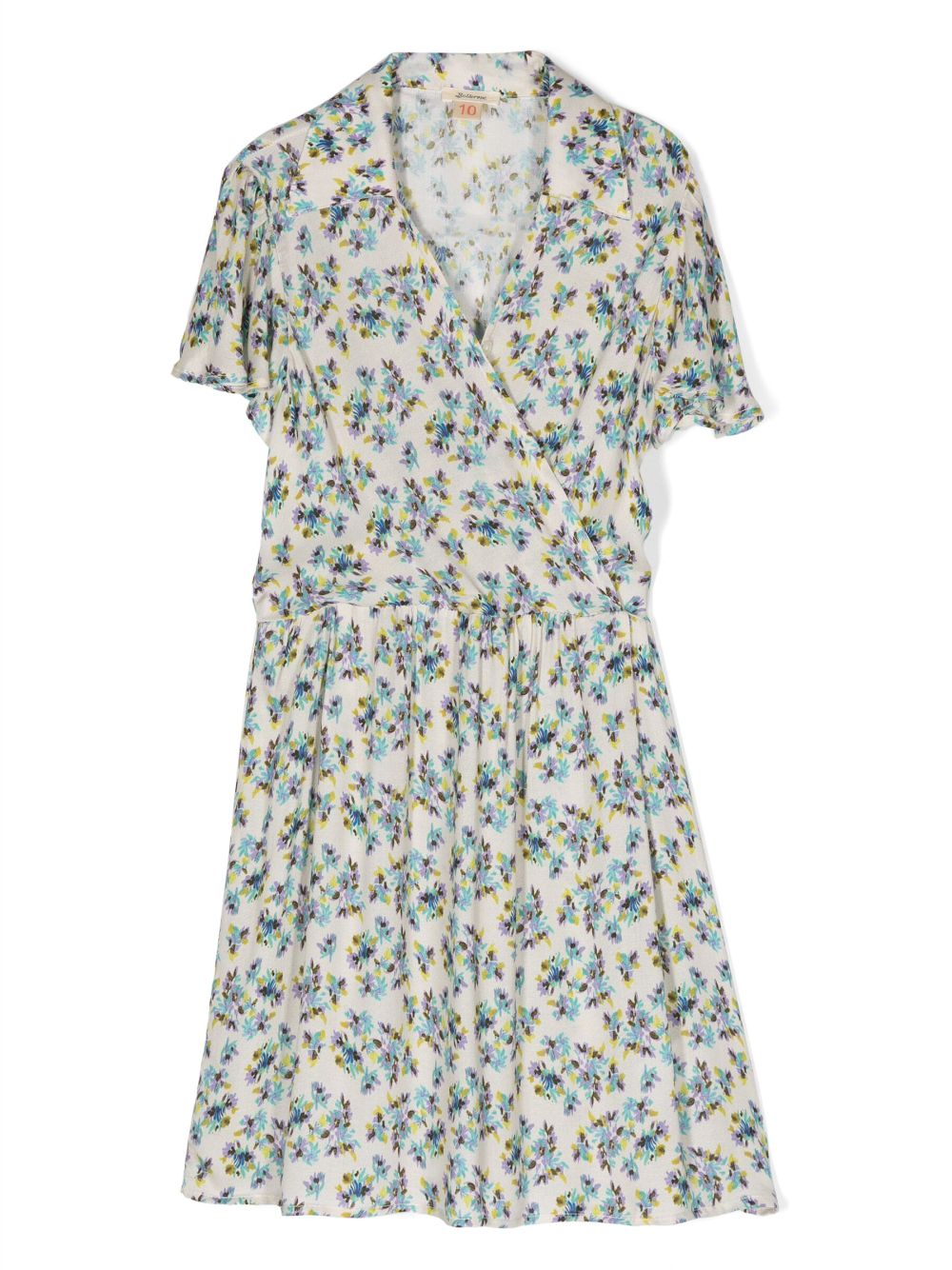 Peppa watercolour floral-print dress - White