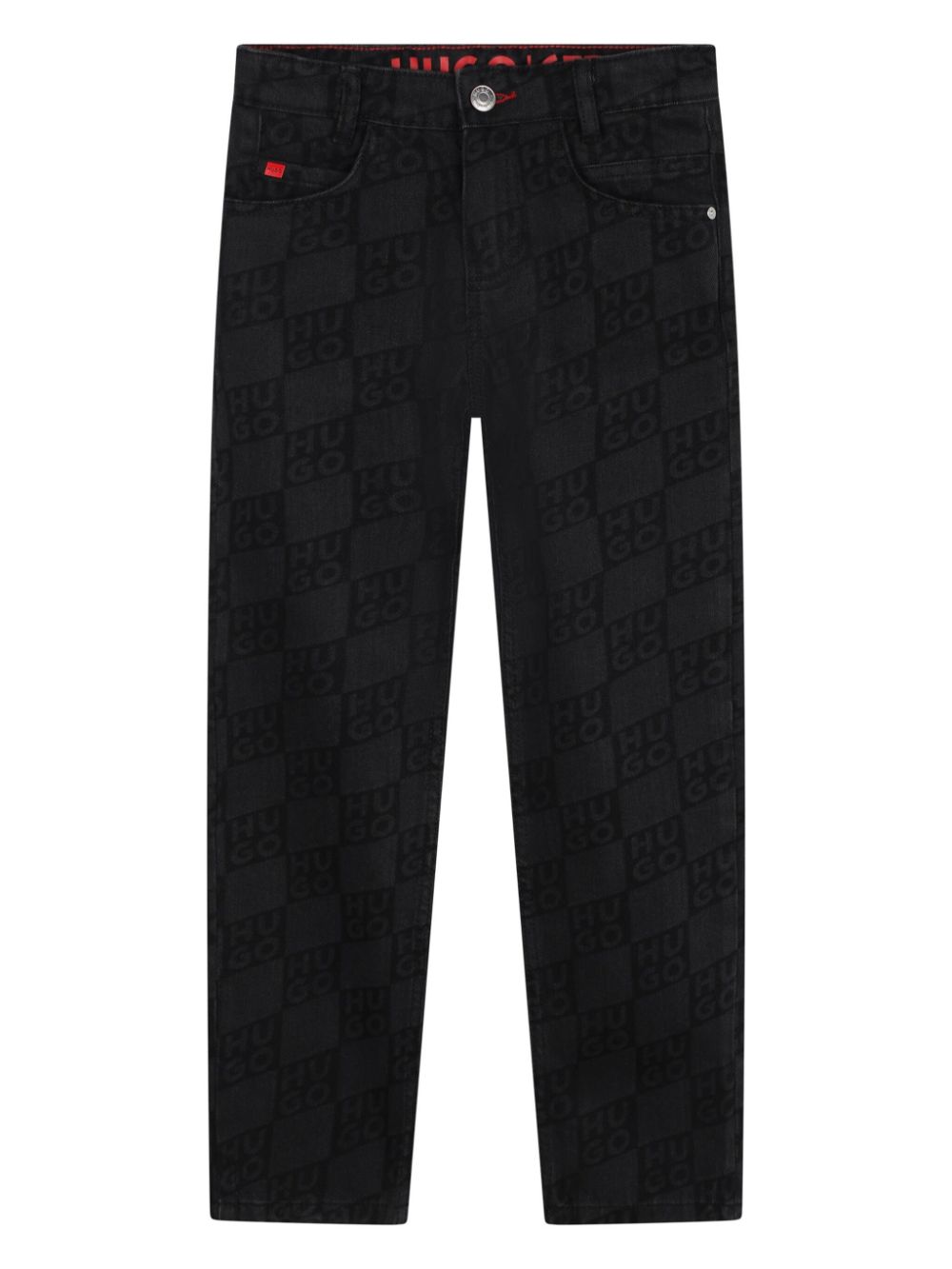 Monogram-print jeans - Black