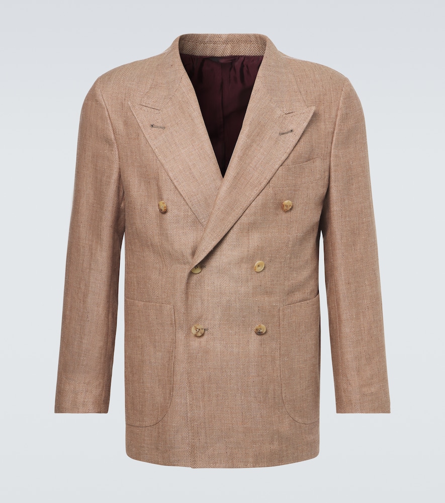 Herringbone linen and wool blazer