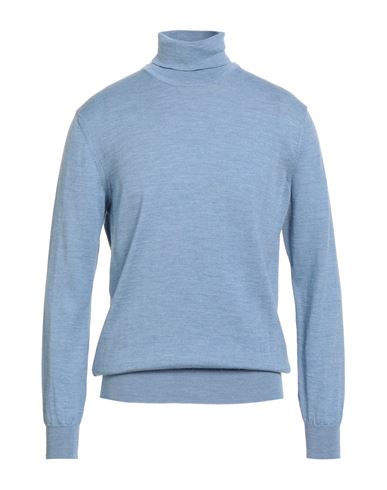 Man Turtleneck Light blue Size L Merino Wool