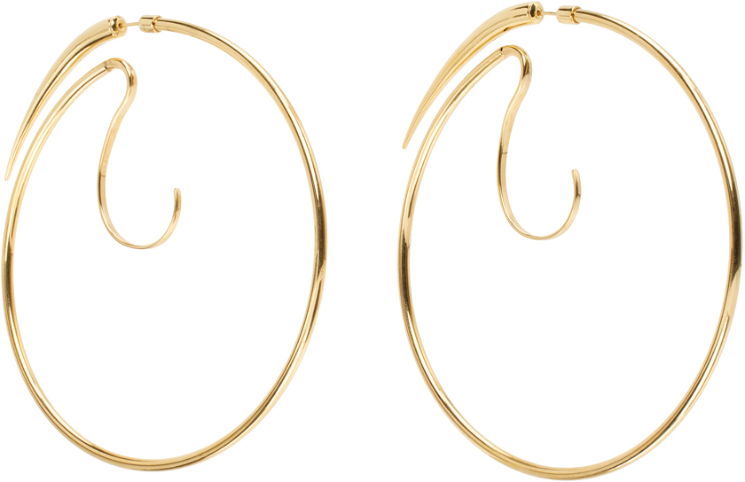 Panconesi Gold Spina Upside Down XL Hoop Earrings
