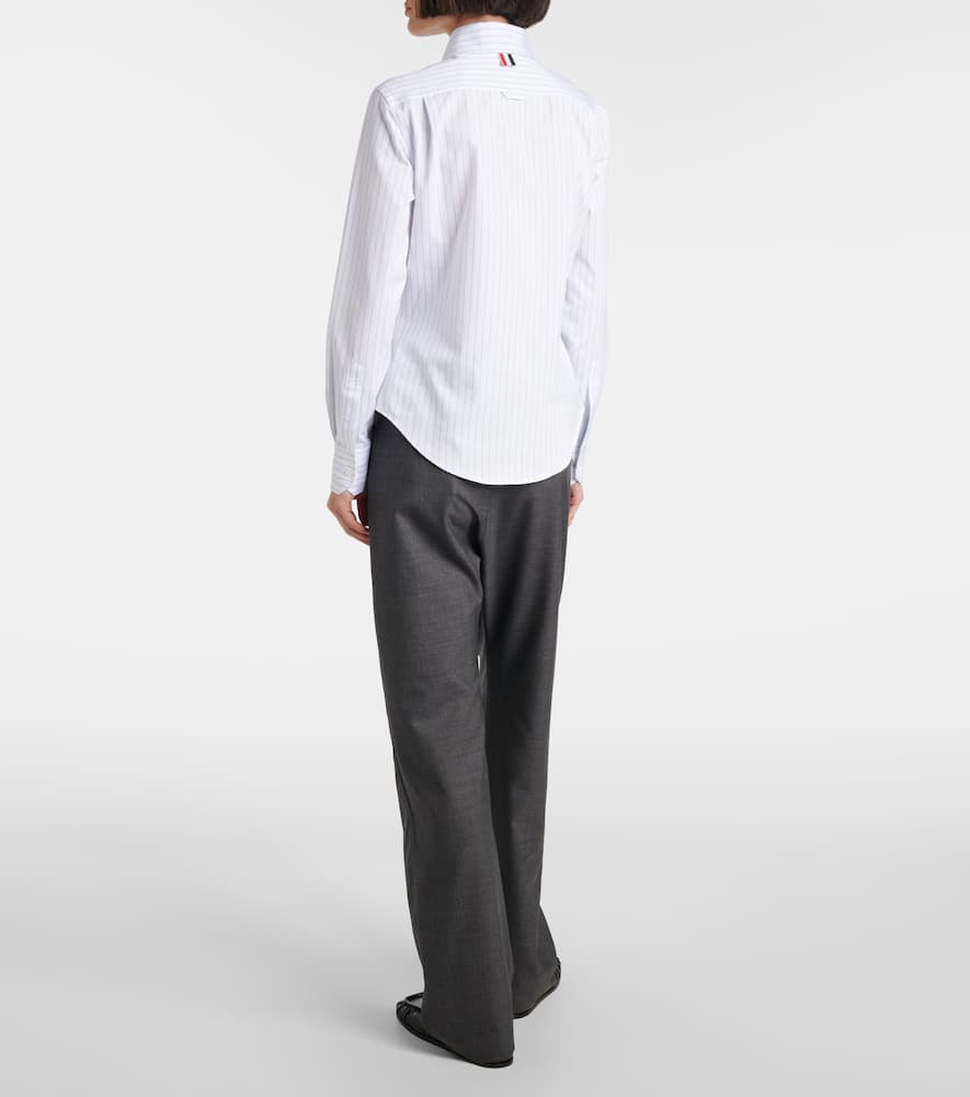 Pinstripe cotton poplin shirt