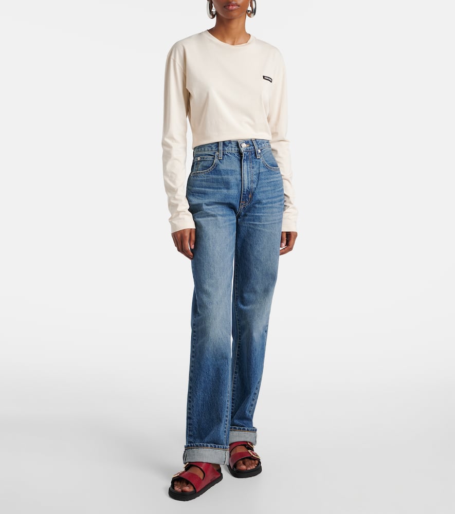 London Turn Up high-rise straight jeans