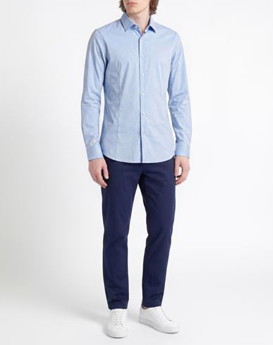 Man Shirt Light blue Size 38 Cotton, Polyamide, Elastane