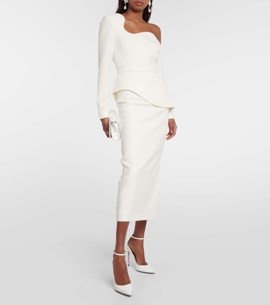 Bridal asymmetric midi dress