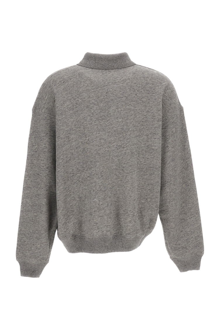 Grey logo Shirt Collar Sweatshirt