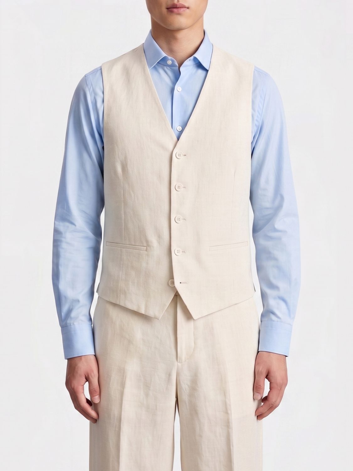 Suit Vest Men color Nude