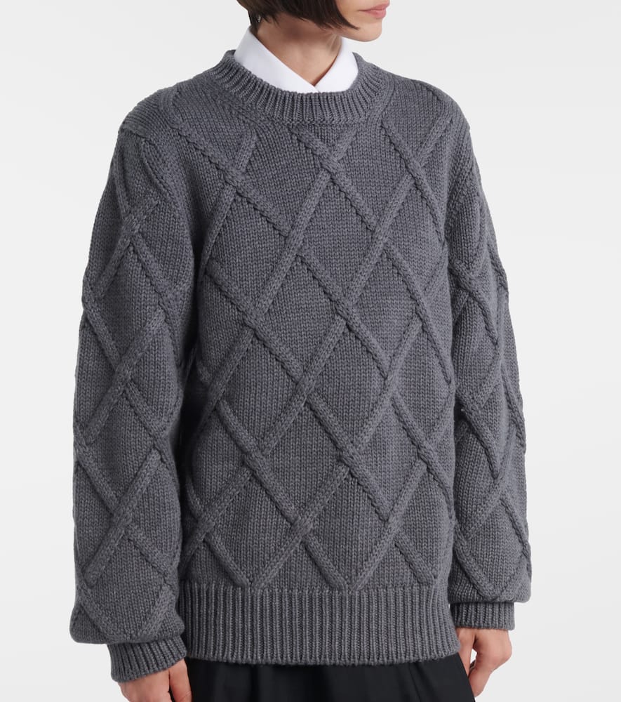 Cable-knit virgin wool sweater